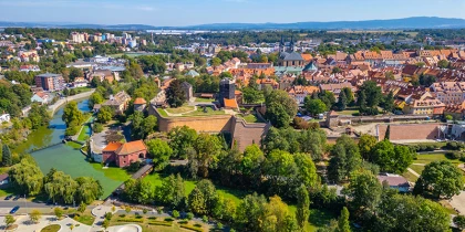Stadt Cheb von oben